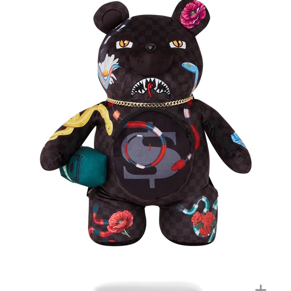 Designer Black and Multicolor Bear Toy